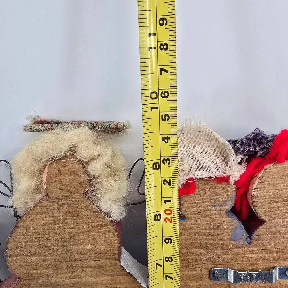 Vintage Folk Art Wooden Wall Peg Rack Noahs Ark Angel Raggedy Ann Humpty Dumpty